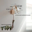 Geometric blue glass and brass led wall light dining room sconce