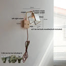 Geometric blue glass and brass led wall light dining room sconce