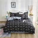 Geometric blue & white king size duvet set bedroom bedding