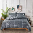 Geometric blue & white king size duvet set bedroom bedding