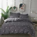 Geometric blue & white king size duvet set bedroom bedding