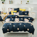 Geometric blue & white king size duvet set bedroom bedding