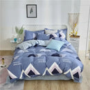 Geometric blue & white king size duvet set bedroom bedding