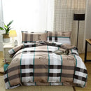 Geometric blue & white king size duvet set bedroom bedding