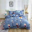 Geometric blue & white king size duvet set bedroom bedding