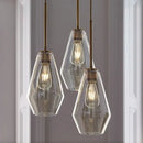 Geometric brass glass pendant lights set for living room