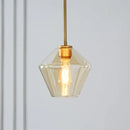 Geometric brass glass pendant lights set for living room