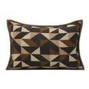 Geometric brown leather splicing throw pillow cover living room decor