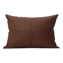 Geometric brown leather splicing throw pillow cover living room decor