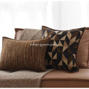 Geometric brown leather splicing throw pillow cover living room decor