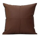 Geometric brown leather splicing throw pillow cover living room decor