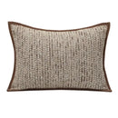 Geometric brown leather splicing throw pillow cover living room decor