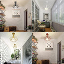 Geometric cage iron ceiling light fixture dining room exposed bulb
