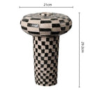 Geometric check ceramic vase black & white living room decor