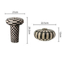 Geometric check ceramic vase black & white living room decor