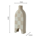 Geometric check ceramic vase set living room decor