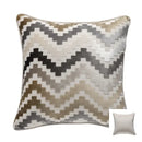 Geometric chenille flocking cushion cover grey & beige living room
