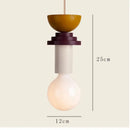 Geometric colorful wooden pendant light for bedroom decor