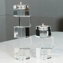 Geometric crystal glass candle holder living room cube decor