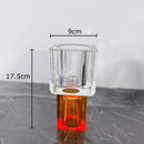 Geometric crystal glass vase with artificial flowers living room decor