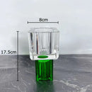 Geometric crystal glass vase with artificial flowers living room decor