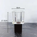 Geometric crystal glass vase with artificial flowers living room decor