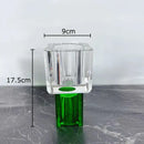 Geometric crystal glass vase with artificial flowers living room decor