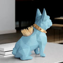 Geometric dark blue dog resin pen holder desk organizer office accessory