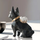 Geometric dark blue dog resin pen holder desk organizer office accessory