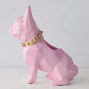 Geometric dark blue dog resin pen holder desk organizer office accessory