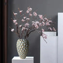 Geometric diamond check gray ceramic vase living room decor
