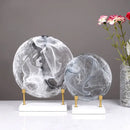 Geometric disk marble clear glass orbs living room decor figurines