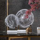 Geometric disk marble clear glass orbs living room decor figurines