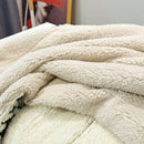 Geometric double layer lamb fleece blanket bedroom throw