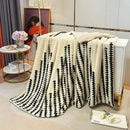 Geometric double layer lamb fleece blanket bedroom throw