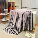 Geometric double layer lamb fleece blanket bedroom throw