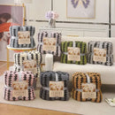 Geometric double layer lamb fleece blanket bedroom throw