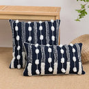 Geometric embroidered cushion cover with tufted tassels bedroom decor