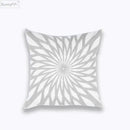 Geometric embroidered light grey cotton cushion cover living room