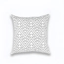Geometric embroidered light grey cotton cushion cover living room