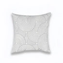 Geometric embroidered light grey cotton cushion cover living room