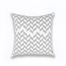 Geometric embroidered light grey cotton cushion cover living room