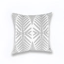 Geometric embroidered light grey cotton cushion cover living room