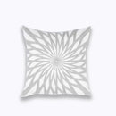Geometric embroidered light grey cotton cushion cover living room