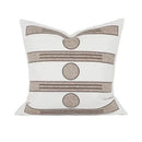 Geometric embroidered noble white & gray cushion cover living room