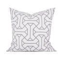 Geometric embroidered noble white & gray cushion cover living room
