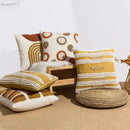 Geometric embroidery circle cushion cover living room earthy decor