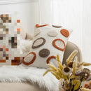Geometric embroidery circle cushion cover living room earthy decor