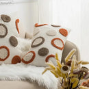 Geometric embroidery circle cushion cover living room earthy decor