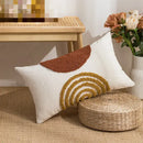 Geometric embroidery circle cushion cover living room earthy decor